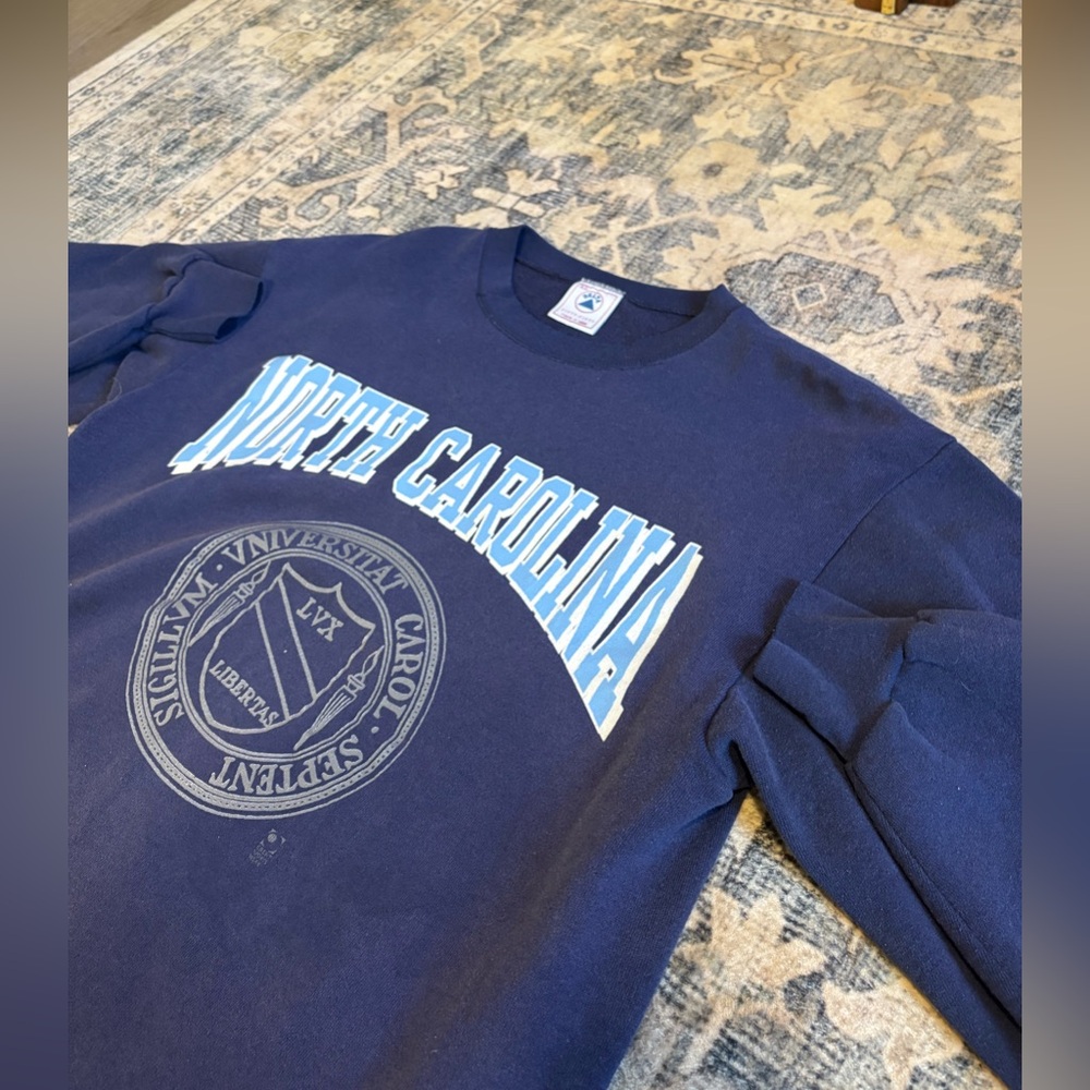 Vintage University Of North Carolina UNC NAVY Crewneck Sweatshirt Delta Sz XL
